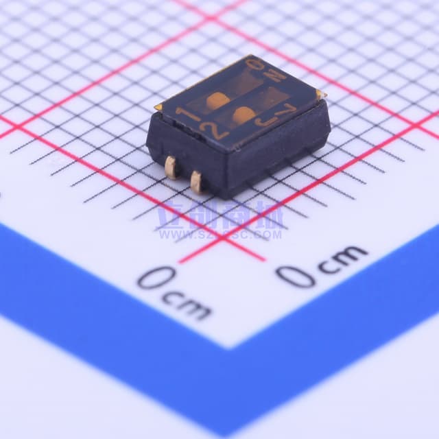 2位 1.27mm 拨码开关实物图