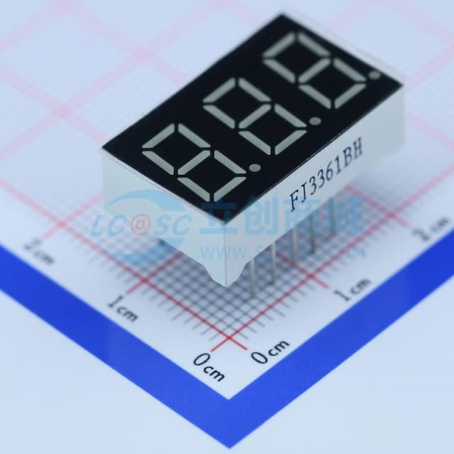 3位0.36英寸红色数码管 共阳极 【LE】实物图