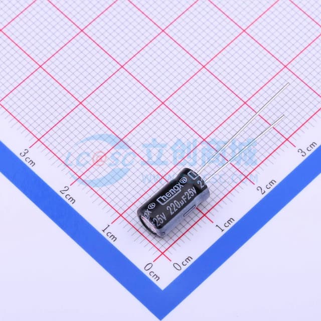 220uF ±20% 25V 【引线】实物图