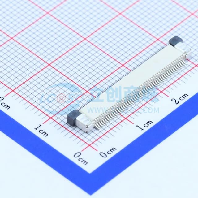 间距:0.5mm P数:50P 抽屉式 上接实物图
