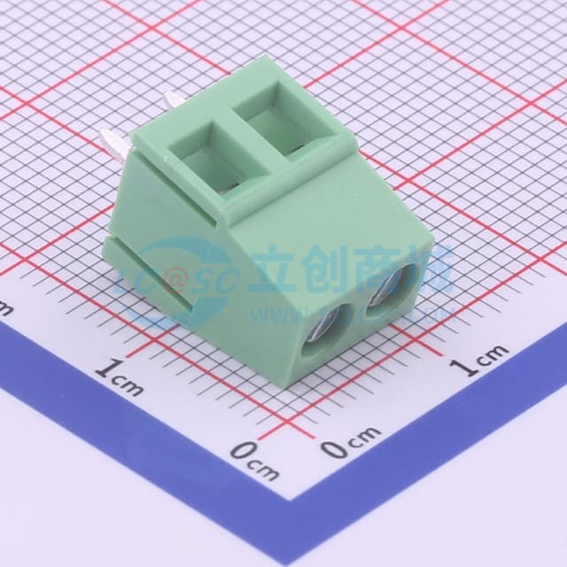 5mm 1x2P 排数:1 每排P数:2 直插 【螺钉】实物图