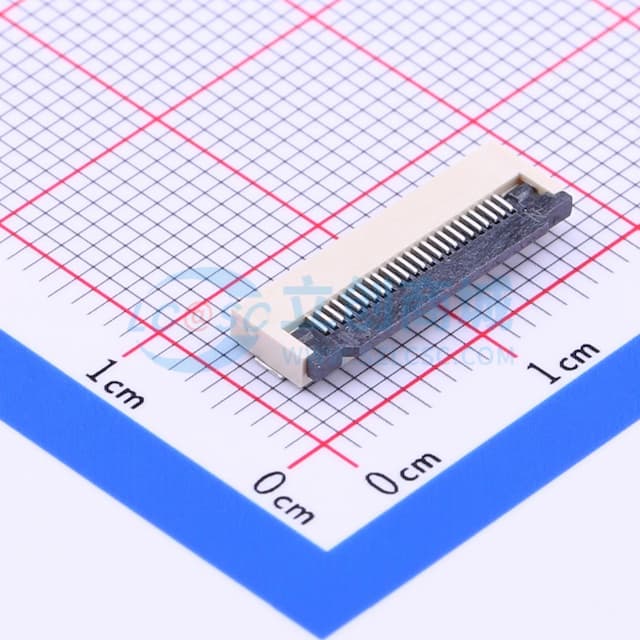 间距:0.5mm P数:24P 翻盖式 下接实物图