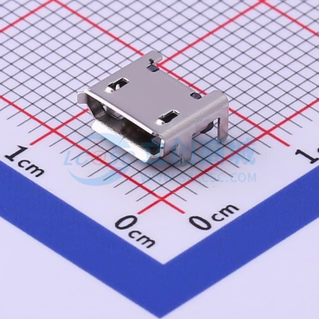 Micro-B 母 卧贴实物图