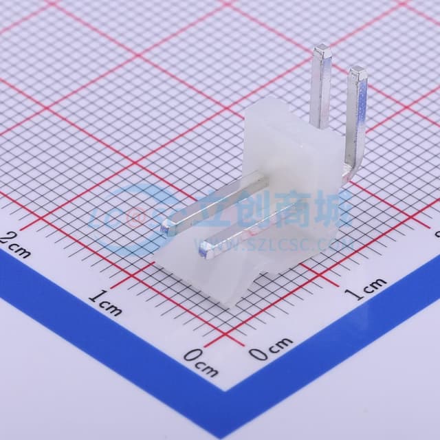 1x2P 间距:3.96mm 弯插 系列:CH 【插件】实物图