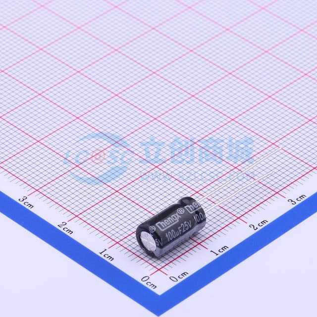 100uF ±20% 25V 【引线】实物图