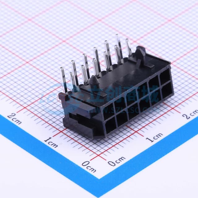 2x6P 间距:3mm 弯插 系列:Micro-Fit(MX 3.0) 【插件】实物图