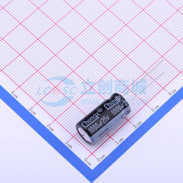 1000uF ±20% 25V 【引线】实物图
