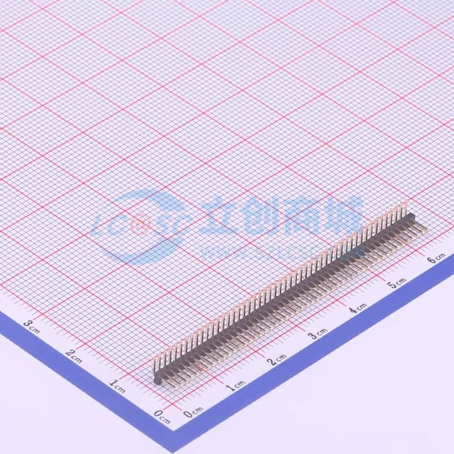 1x50P 间距:1.27mm 方针 弯插 【排针】实物图