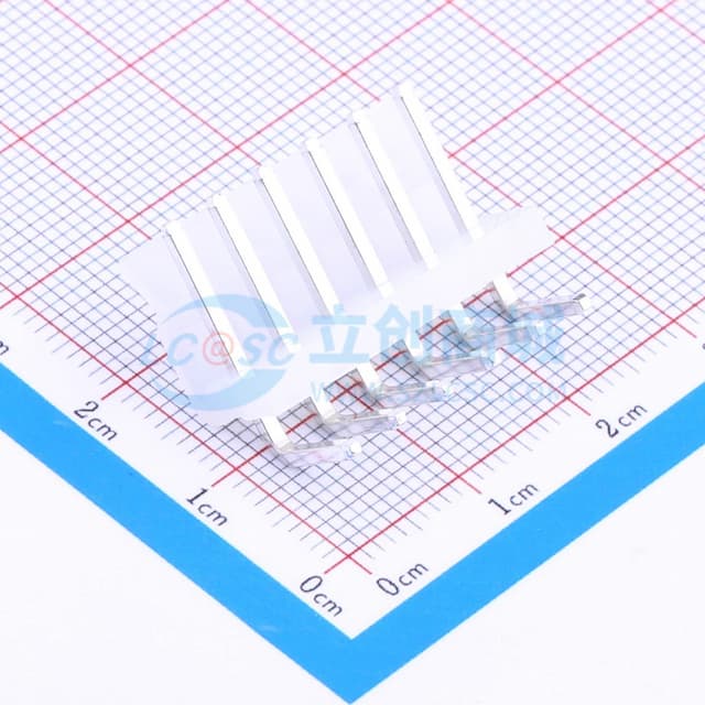1x6P 间距:3.96mm 弯插 系列:CH 【插件】实物图