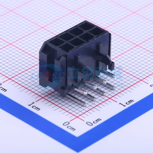 2x4P 间距:3mm 弯插 系列:Micro-Fit(MX 3.0) 【插件】实物图