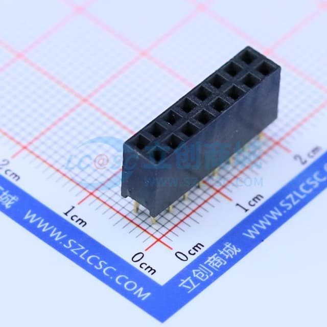 间距:2.54mm 2x8P 直插 【排母】实物图