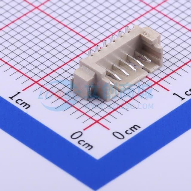 1x6P 间距:1.25mm 立贴 系列:PicoBlade(MX 1.25)实物图