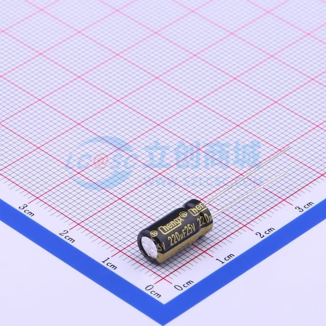 黑 220uF ±20% 25V【引线】实物图