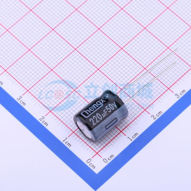 220uF ±20% 50V 【引线】实物图