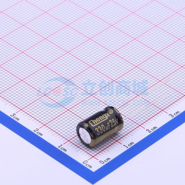 黑 330uF ±20% 25V【插件】实物图