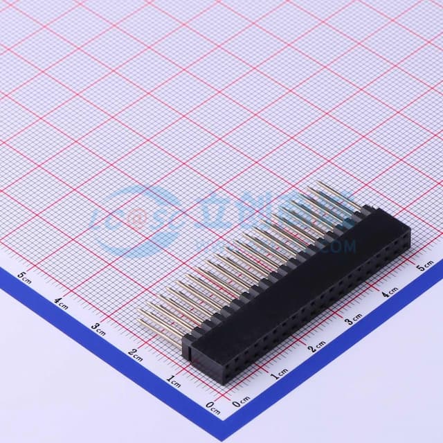 间距:2.54mm 2x20P 直插 【排针】实物图