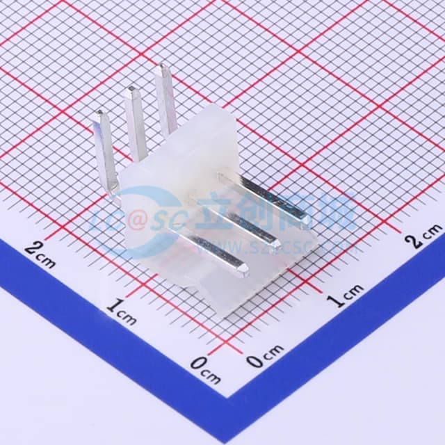1x3P 间距:3.96mm 弯插 系列:CH 【插件】实物图