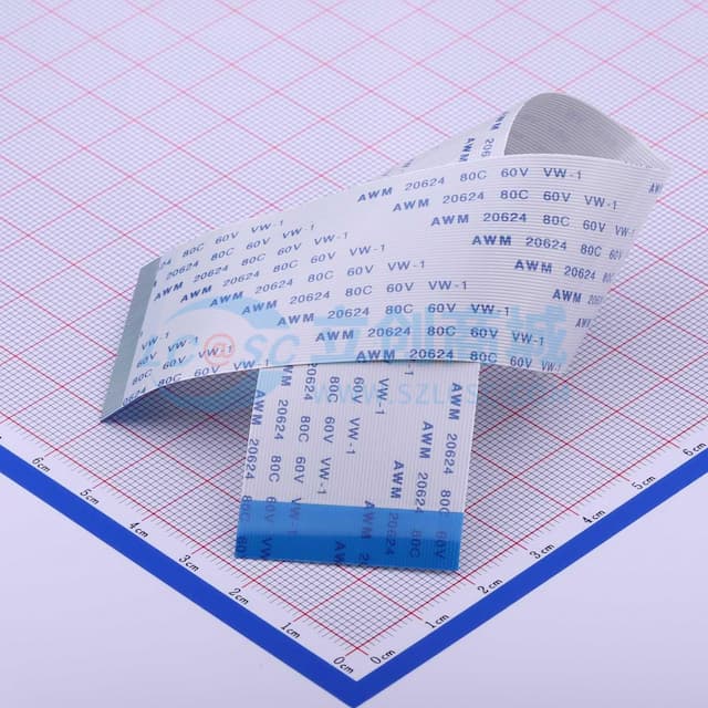 FFC连接线 60P 间距0.5mm 长20CM 反向实物图