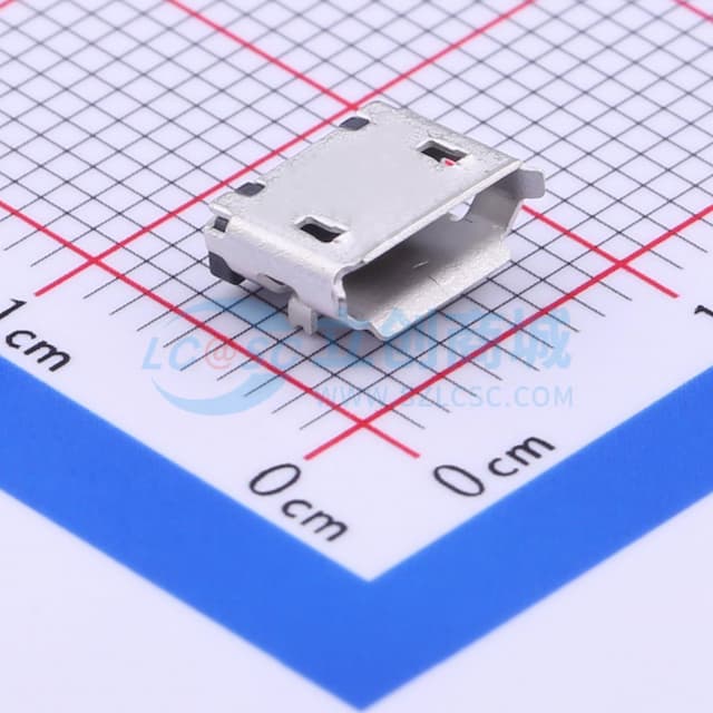Micro-B 母 卧贴实物图