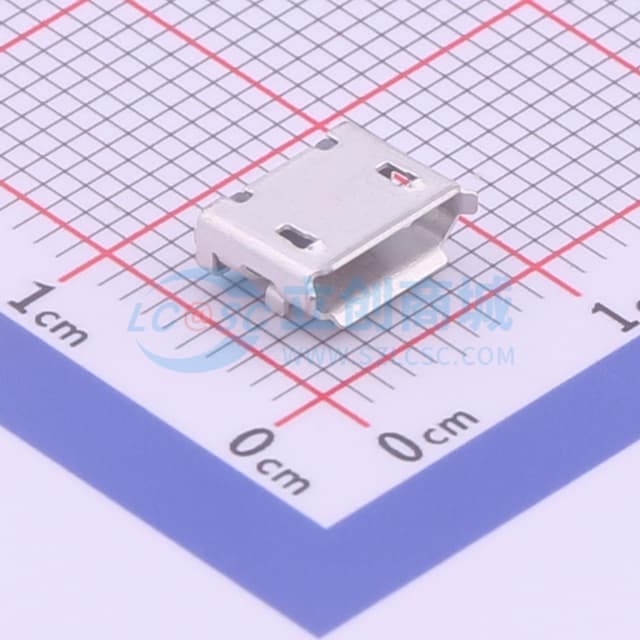 Micro-B 母 卧贴实物图