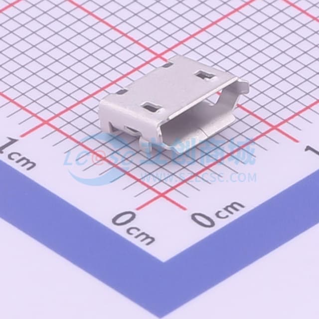 Micro-B 母 卧贴实物图