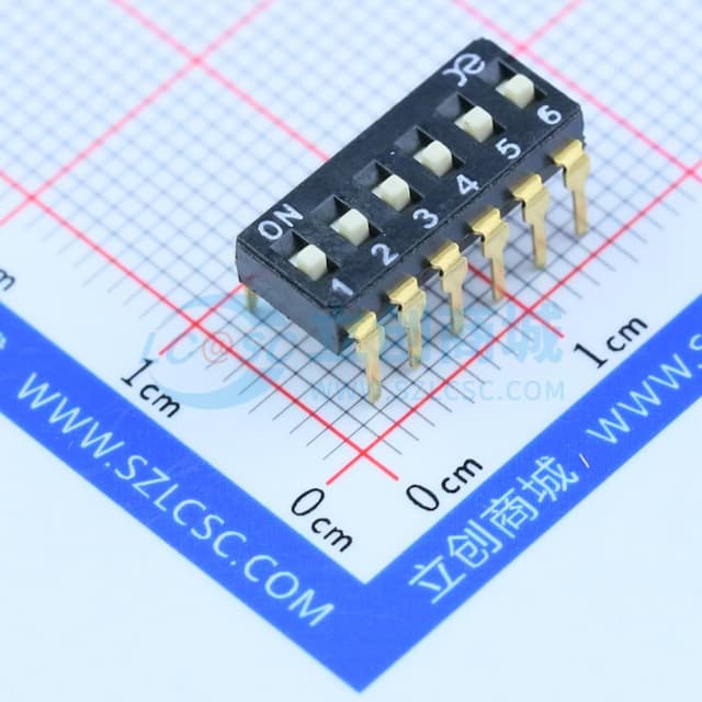2.54mm 6位高推 拨码开关 【拨码】实物图