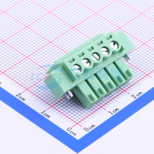 螺丝固定 1x5P 3.81mm 排数:1 每排P数:5实物图