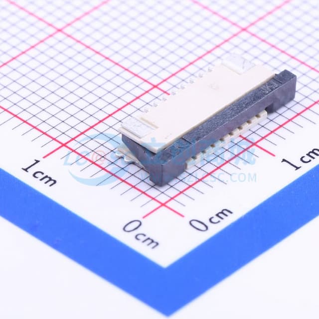 FPC连接器 1.0mm间距 8P 抽拉式 下接实物图