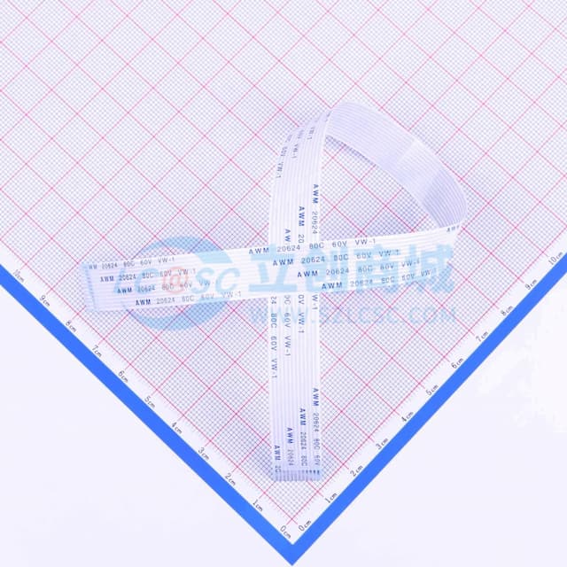 FFC连接线 12P 间距1.0mm 长30CM 同向实物图