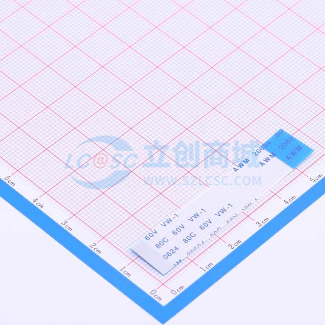 FFC连接线 10P 间距1.0mm 长5.5CM 反向实物图