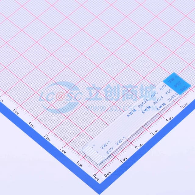 FFC连接线 10P 间距1.0mm 长6CM 反向实物图