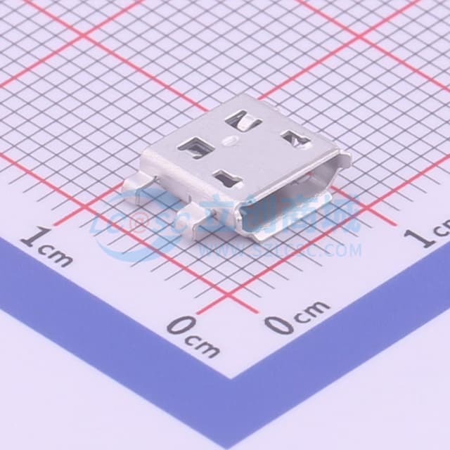 Micro-B 母 卧贴 【沉板焊接，如PCB开槽有问题SMT不连带责任】实物图