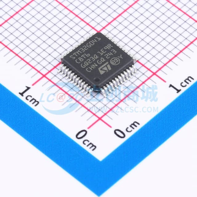 主流Arm Cortex-M0+ MCU，具有32 KB Flash存储器、8 KB RAM、64 MHz CPU、2x USART、定时器、ADC和通信接口和AES256，1.7-3.6V实物图
