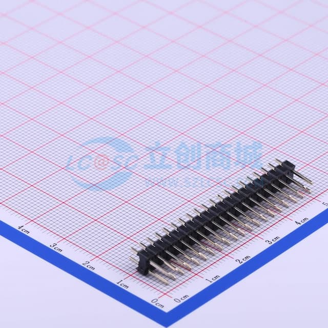 2x20P 间距:2.54mm 方针 直插 【排针】实物图