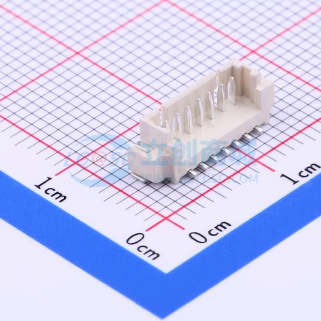 1x7P 间距:1.25mm 立贴 系列:PicoBlade(MX 1.25)实物图