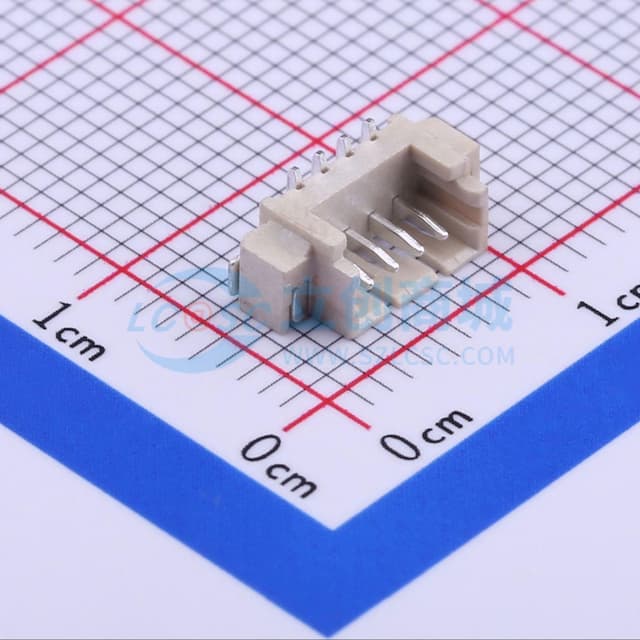 1x4P 间距:1.25mm 立贴 系列:PicoBlade(MX 1.25)实物图