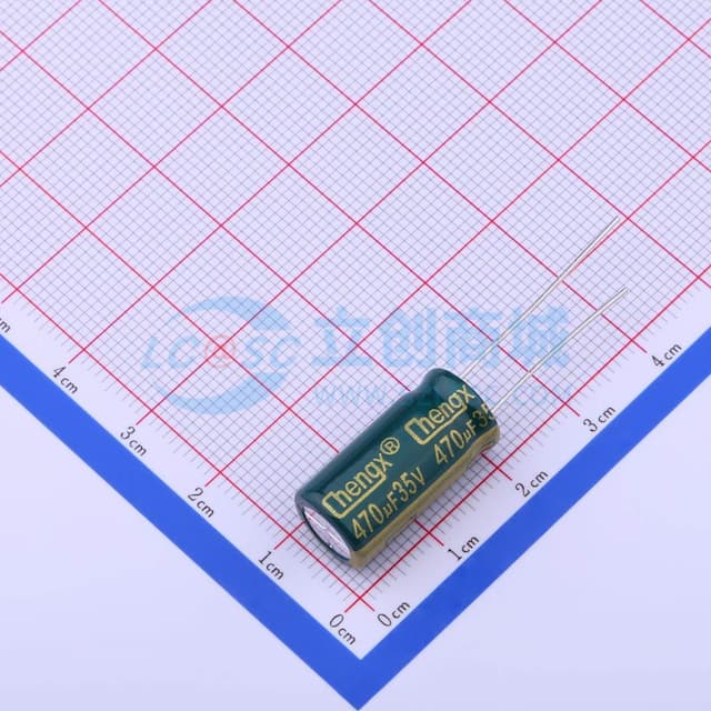 绿 470uF ±20% 35V【引线】实物图