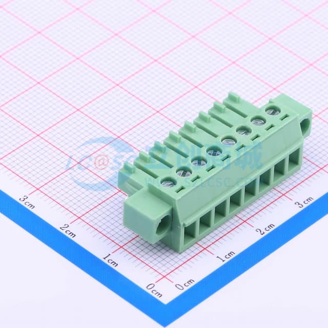 螺丝固定 1x8P 3.81mm 排数:1 每排P数:8实物图