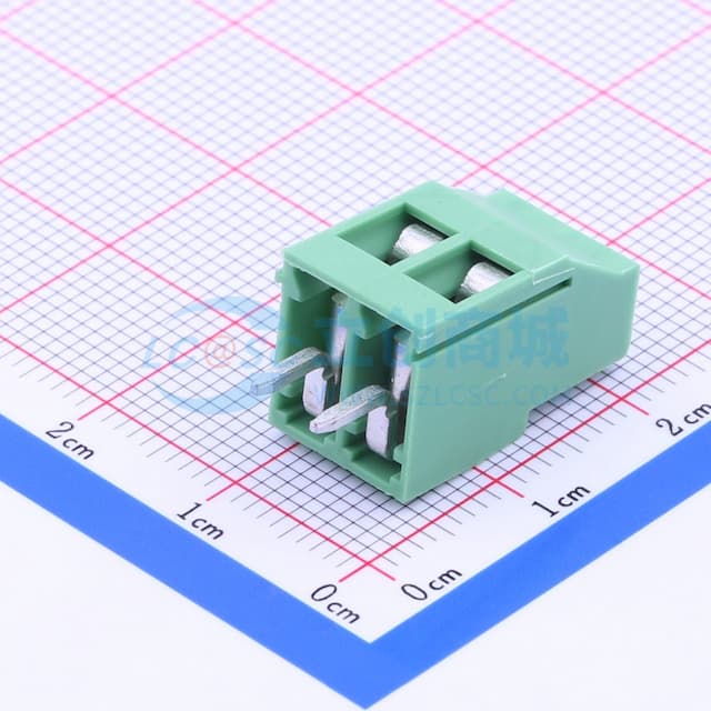 5.08mm 1x2P 排数:1 每排P数:2 直插 【插件】实物图
