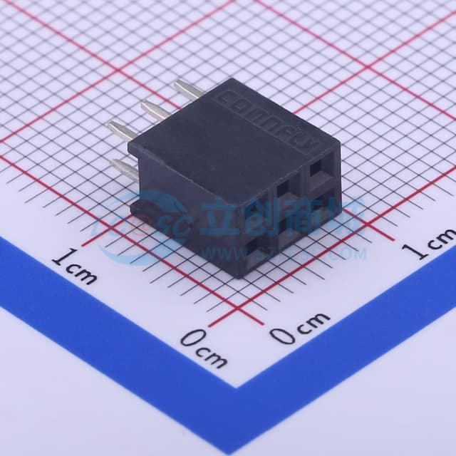 黑色 间距:2.54mm 2x3P 直插实物图