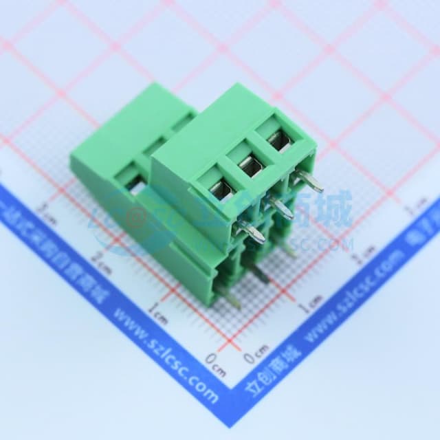 5.08mm 直插 排数:2 每排P数:3 【螺钉】实物图