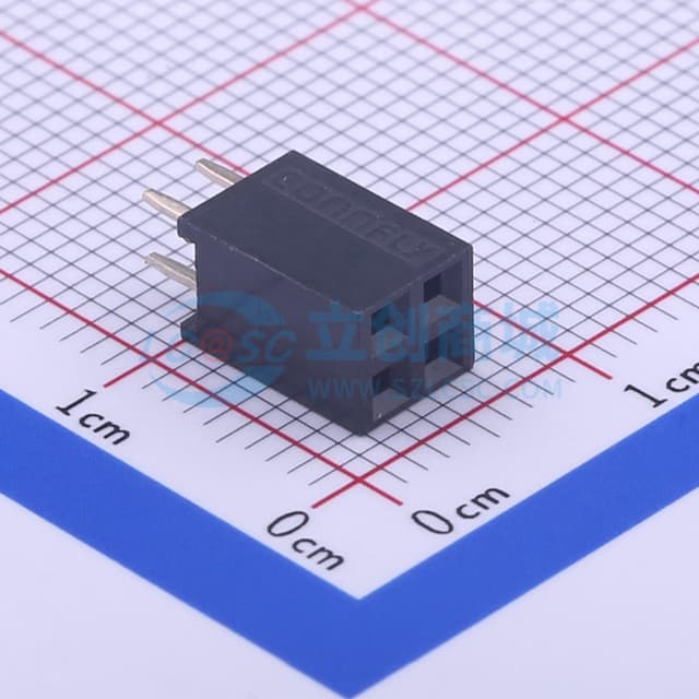 黑色 间距:2.54mm 2x2P 直插【排针】实物图
