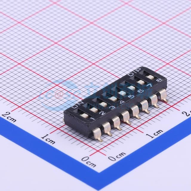 2.54mm 平拨,凹槽式 8位实物图