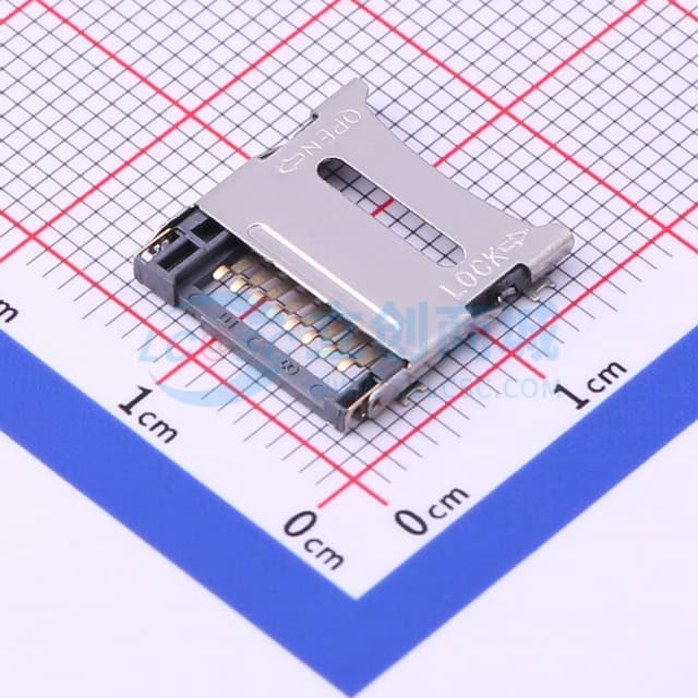 翻盖式 MicroSD卡(TF卡) 卡座实物图
