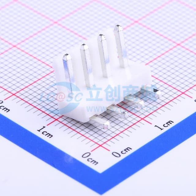 1x4P 间距:3.96mm 弯插 系列:VH 【插件】实物图