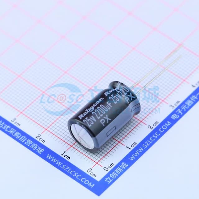 2200uF ±20% 25V 【引线】实物图