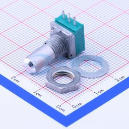 三件套 10kΩ 旋转电位器，水平安装，螺纹固定，总阻值10kΩ【插件】缩略图