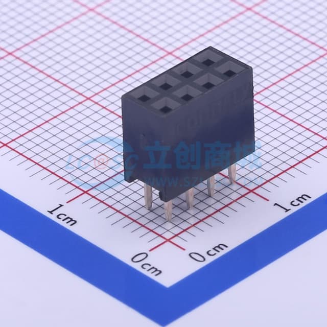 黑色 间距:2.54mm 2x4P 直插实物图