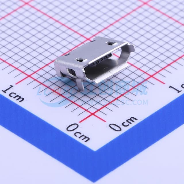 Micro-B 母 卧贴实物图