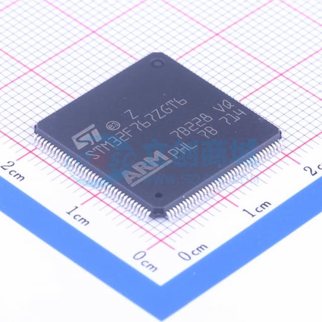 带DSP和FPU的高性能ARM Cortex-M7 MCU，具有1 MB Flash、216 MHz CPU、ART加速器、一级缓存、SDRAM、TFT、JPEG编解码器和DFSDM实物图